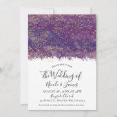 Invitation Mariage de mariage moderne glamour éclaboussure or (Devant)