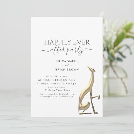 Invitation Mariage de Mariage Réception Minimale (Debout devant)