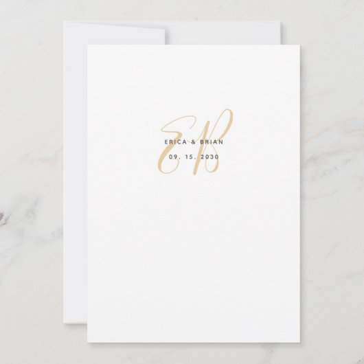 Invitation Mariage de Mariage Réception Minimale (Dos)