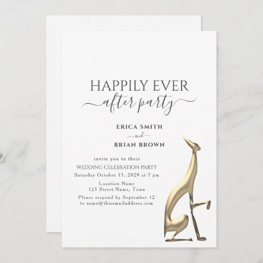Invitation Mariage de Mariage Réception Minimale (Devant / Derrière)