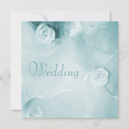 Invitation Mariage de Mariage Turquoise classique (Devant)