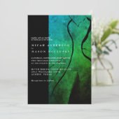 Invitation Mariage de Mariage vert contemporain (Debout devant)