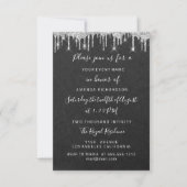 Invitation Mariage de mariée en argent douce 16e Graphite (Devant)