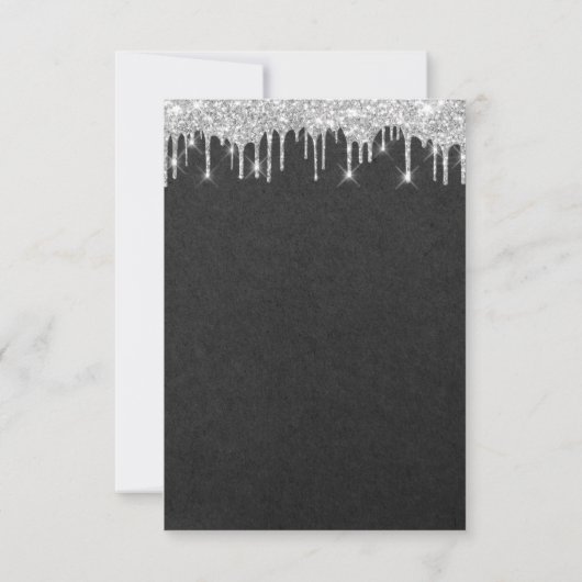 Invitation Mariage de mariée en argent douce 16e Graphite (Dos)