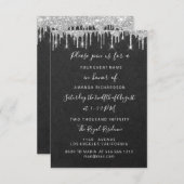 Invitation Mariage de mariée en argent douce 16e Graphite (Devant / Derrière)