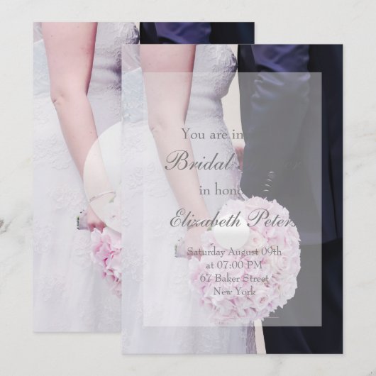 Invitation Mariage de mariée et de chambre (Devant / Derrière)