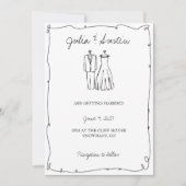 Invitation Mariage de mariée et de chambre à main noire et bl (Devant)