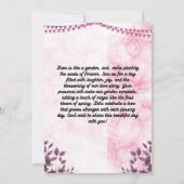 Invitation Mariage de mariée et de chambre en rose illustré (Dos)