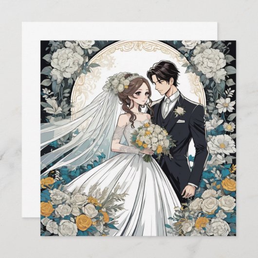 Invitation Mariage de mariée et de mariée (Devant / Derrière)