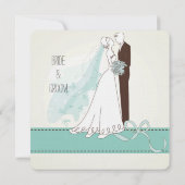 Invitation Mariage de mariée et de mariée bleue (Dos)