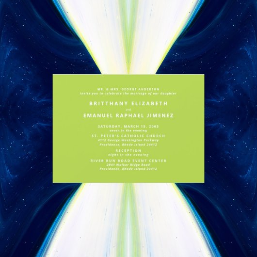 Invitation Mariage de mariées de Chartreuse moderne