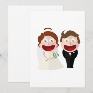 Invitation Mariage de mariés de dessin animé fantaisiste