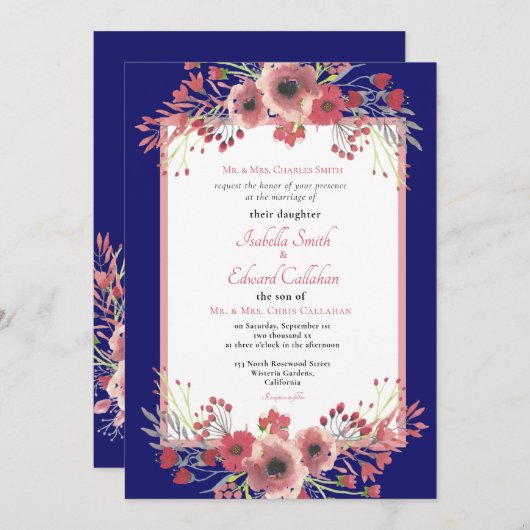 Invitation Mariage de marine Invi (Devant / Derrière)