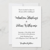 Invitation Mariage de marionnettes et fleurs (Dos)