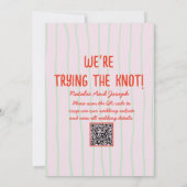 Invitation Mariage de Martini couleur rétro Code QR (Dos)