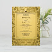 Invitation Mariage de Mascarade Doré Luxueux (Debout devant)