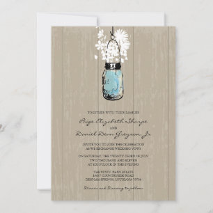 Invitation Mariage de Mason Jar, penseur de Russie