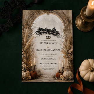 Invitation Mariage de masque enchanté d'Halloween