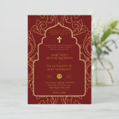 Invitation Mariage de masse catholique de l'or de Bourgogne (Debout devant)