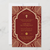 Invitation Mariage de masse catholique de l'or de Bourgogne (Devant)