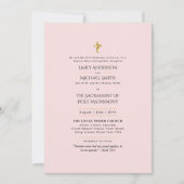 Invitation Mariage de masse catholique rose pâle (Devant)