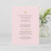 Invitation Mariage de masse catholique rose pâle (Debout devant)