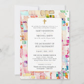 Invitation Mariage de masse nuptiale catholique multicolore (Devant)