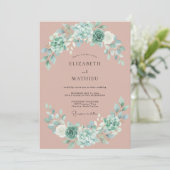 Invitation Mariage de Mauve Charmant et Succulent (Debout devant)