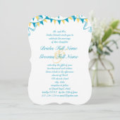 Invitation Mariage de menthe à Bund Turquoise et Jaune (Debout devant)