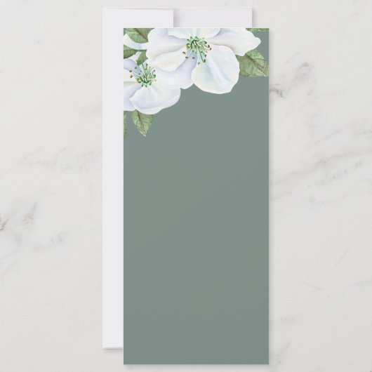 Invitation Mariage de menu Fleur de pomme blanche (Dos)