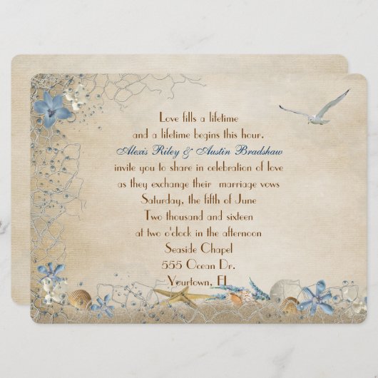 Invitation Mariage de mer (Devant / Derrière)