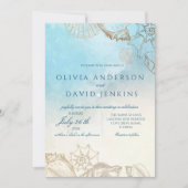 Invitation Mariage de mer Été Bleu Océan Plage Mariage (Devant)