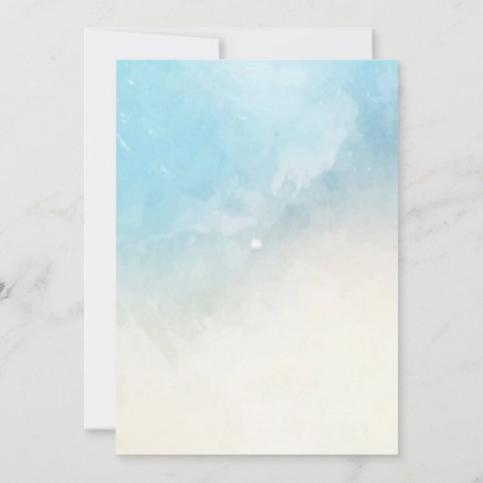 Invitation Mariage de mer Été Bleu Océan Plage Mariage (Dos)