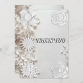 Invitation Mariage de Merci de texture florale gris incorporé (Devant / Derrière)