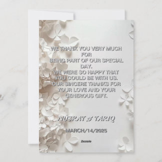 Invitation Mariage de Merci de texture florale gris incorporé