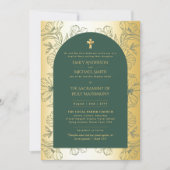 Invitation Mariage de Messe Nuptiale Catholique Vert (Devant)