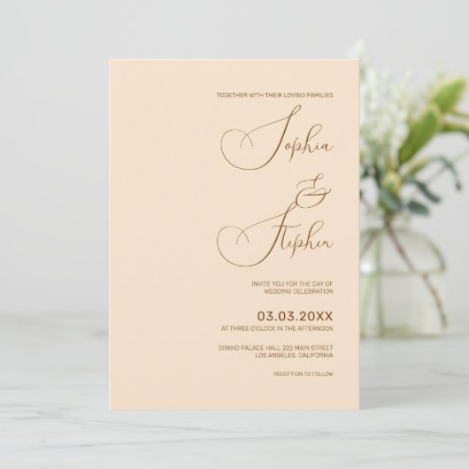 Invitation Mariage de minimalisme Arrière - plan (Debout devant)