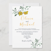 Invitation Mariage de minimony floral moderne (Devant)