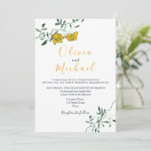 Invitation Mariage de minimony floral moderne (Debout devant)