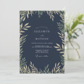 Invitation Mariage de minuit à la crème de feuillage d'eucaly (Debout devant)