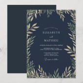Invitation Mariage de minuit à la crème de feuillage d'eucaly (Devant / Derrière)