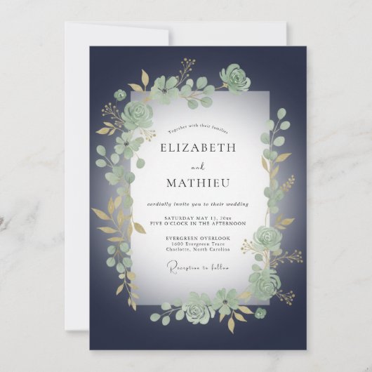 Invitation Mariage de minuit au eucalyptus (Devant)