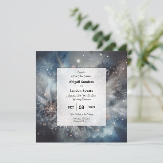 Invitation Mariage de minuit d'hiver céleste (Debout devant)