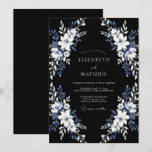 Invitation Mariage de minuit gothique noir (Devant / Derrière)