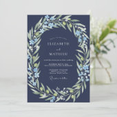 Invitation Mariage de minuit Olive Branch Sage (Debout devant)