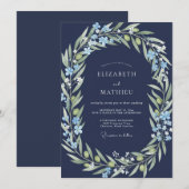 Invitation Mariage de minuit Olive Branch Sage (Devant / Derrière)