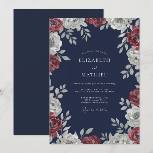 Invitation Mariage de minuit Ruby Rose (Devant / Derrière)