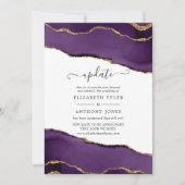 Invitation Mariage de mise à jour de l'Agate Purple et Gold (Devant)
