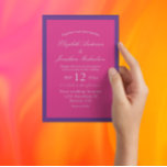 Invitation Mariage de mixage et de correspondance minimaliste<br><div class="desc">Collection de mariages colorée et minimaliste aux tons rose vif et orange du lever du soleil. Couleurs de mélange et de correspondance</div>