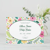 Invitation Mariage de modèle floral (Debout devant)